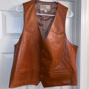 Vintage Sheplers Leather Vest sz 48 xl